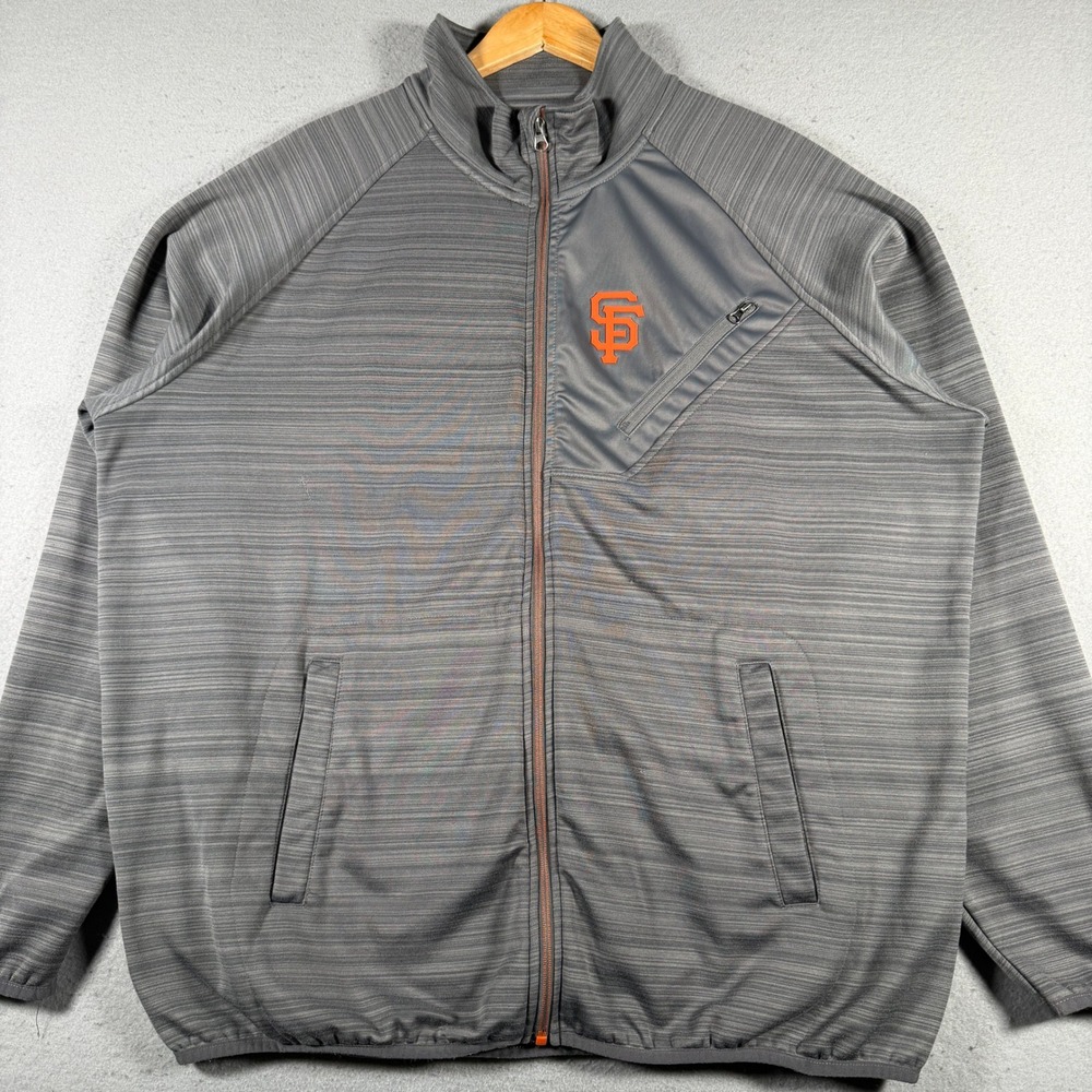 San Francisco Giants Track Jacket Orange SF Logo Men XXL Carl Banks MLB Baseball